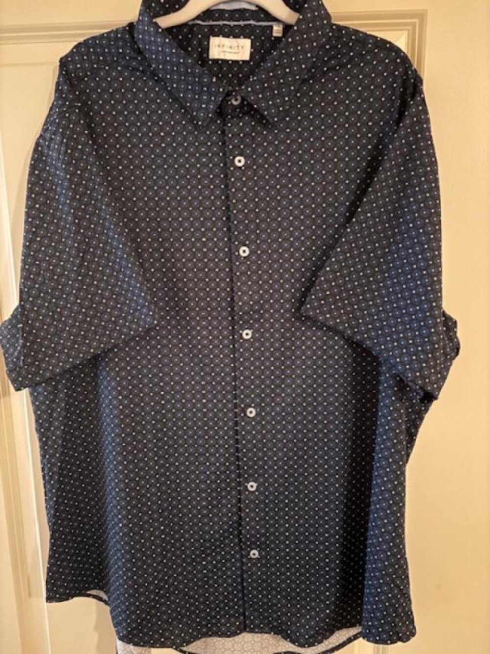 NWT Men's Infinity Linear Lightweight Wrinkle Resistant Shirt Blue Size XXL